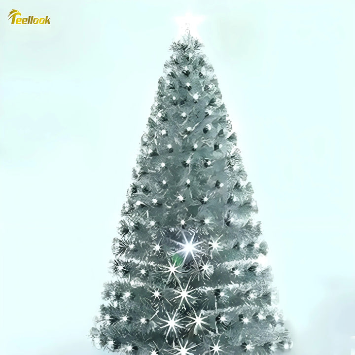 Árvore Natal Prata Luz Fibra