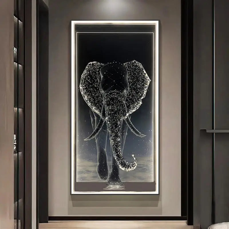 Pintura decorativa luxuosa do hall de entrada do elefante-lite, lâmpada de parede da sala de estar de estilo moderno, pintura de luz led de alta qualidade do corredor by Casa Perfeita