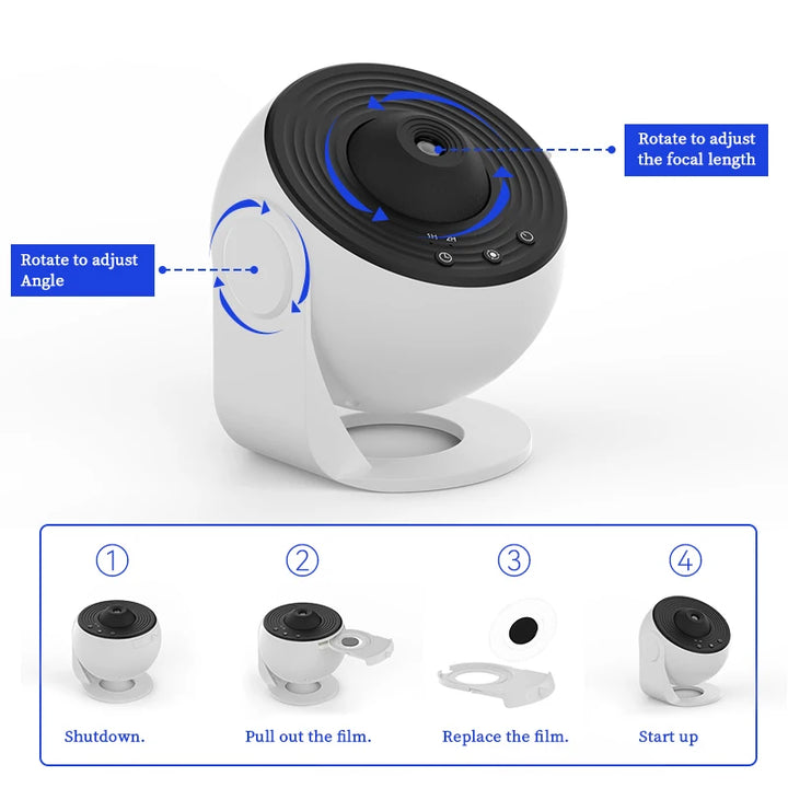 Projetor de Galáxia AUSYLE 360 Rotação Infantil Noturna
