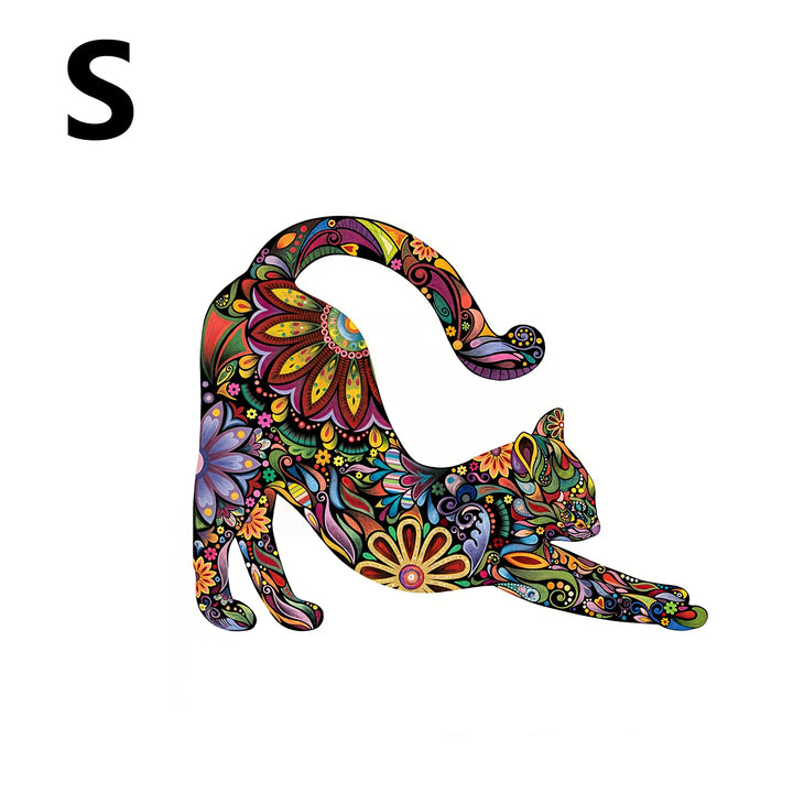 Quebra Cabeça De Madeira Exclusivo Flores E Gatos Adultos