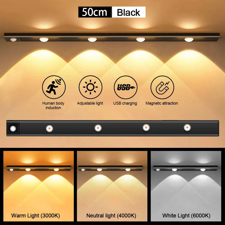 Luz LED com Sensor de Movimento Ultra Fina e Sem Fios: Iluminação Inteligente e Versátil para Cada Canto da Sua Casa!