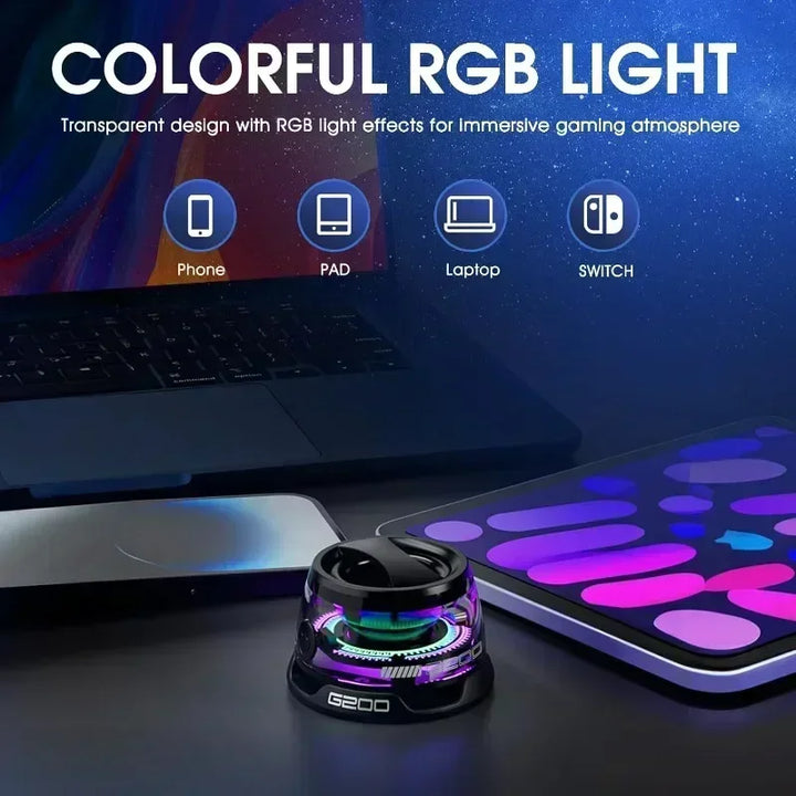 Alto-falante bluetooth portátil g200 rgb iluminação alto-falante magnético bt5.3 mini caixa de som 7 horas de reprodução suporte do telefone