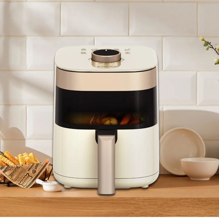 Fritadeira de ar - Fritadeira de grande capacidade de 5L para uso doméstico, máquina de cozimento inteligente, fritadeira elétrica multifuncional, forno