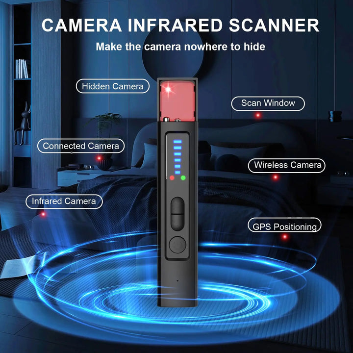 Detector de Câmera Oculta Infravermelho GPS Escuta Discreta