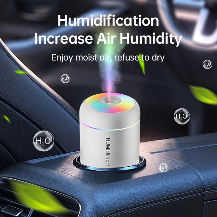 Mini Umidificador e Difusor de Aromas USB 180ml | Silencioso, Portátil para Carro, Casa, Quarto