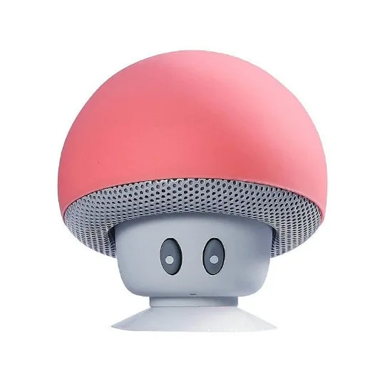 Bonito dos desenhos animados bluetooth alto-falante forma de cogumelo atualizado ventosa mini alto-falante à prova de poeira presente de aniversário para crianças