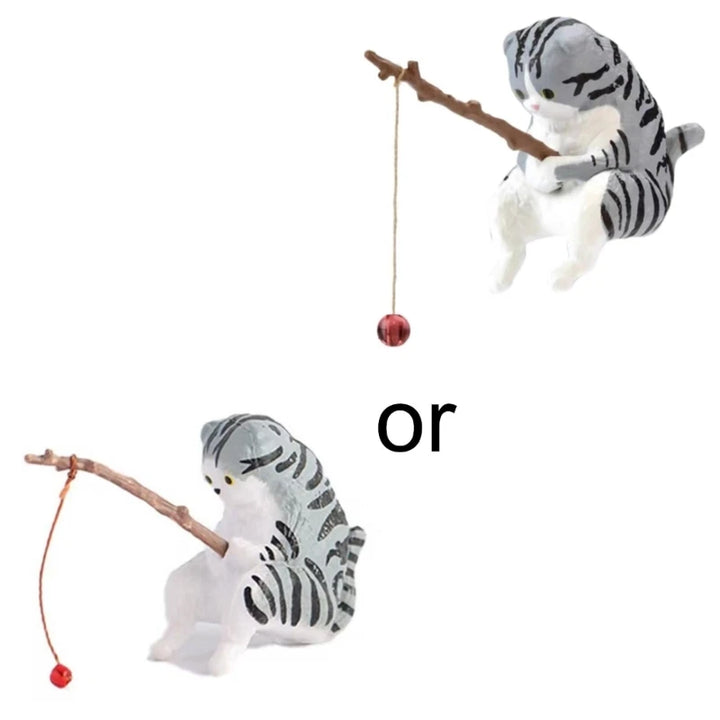 Enfeite Gato Pesca Para Aquário Resina Segura Paisagismo