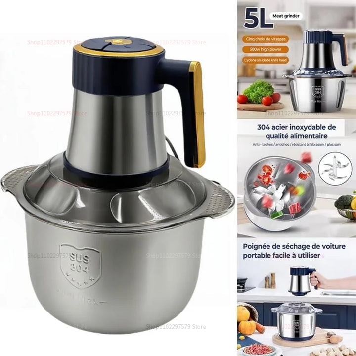 Moedor De Carne Elétrico 5L Inox LISM Versátil Para Casa