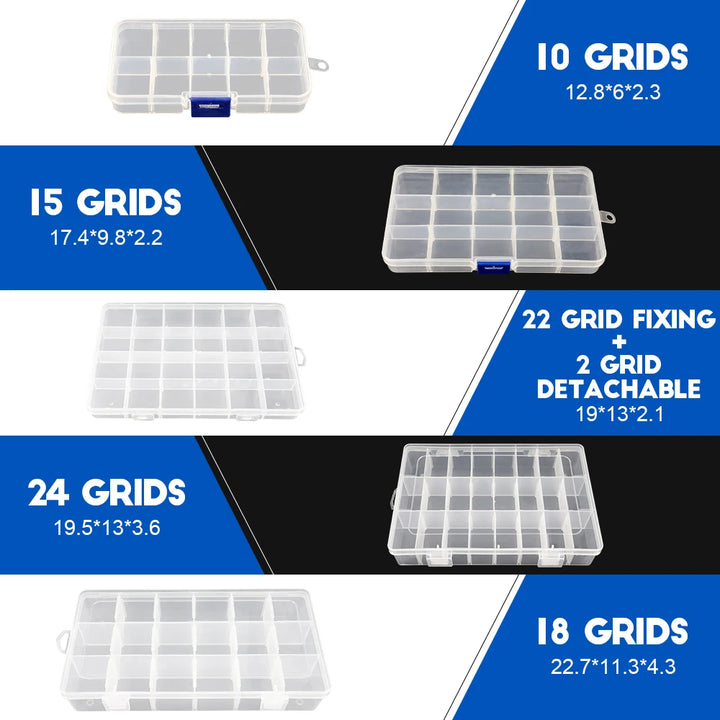 Nindejin multi grades caixa de plástico compartimento ajustável caixa organizadora de jóias eco-friendly pp transparente caixa de parafuso de jóias by Casa Perfeita