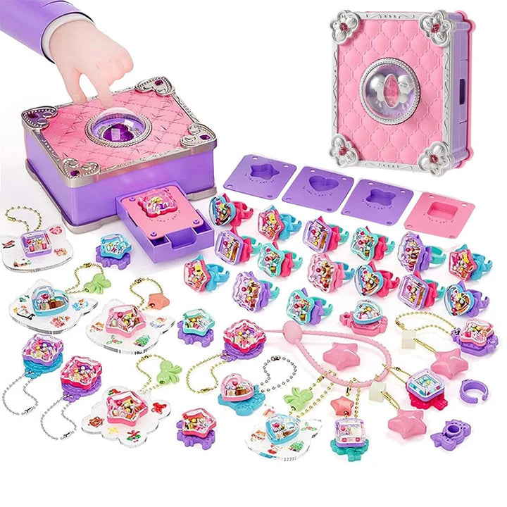 Kit Joias DIY Crianças Anéis Adesivos Estimula Criatividade