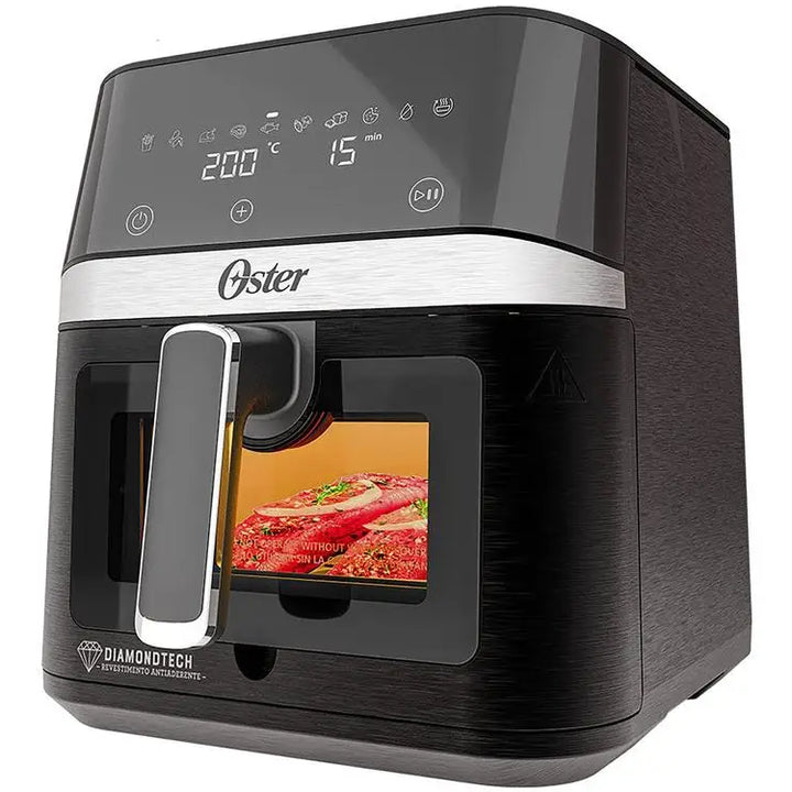 Fritadeira Elétrica Sem Óleo/Air Fryer Oster DiamondTech Preto e Prata com Timer 6L - 110V by Casa Perfeita