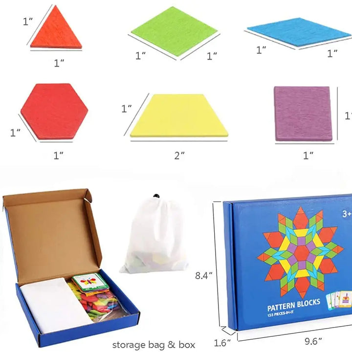 Tangram De Madeira 155 Peças Formas Geométricas Infantis