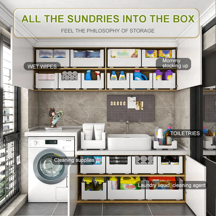 Caixa de armazenamento para cozinha, Diversos Organizador, Cesta do armário, Estojo de armazenamento, Desktop, Lanche, Maquiagem, Especiarias, Suporte de garrafa by Casa Perfeita