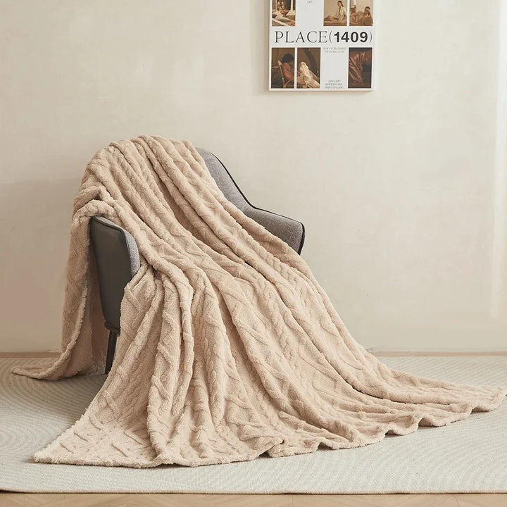 Cobertor de Flanela Coral Fofo Pelúcia Confortável Quente