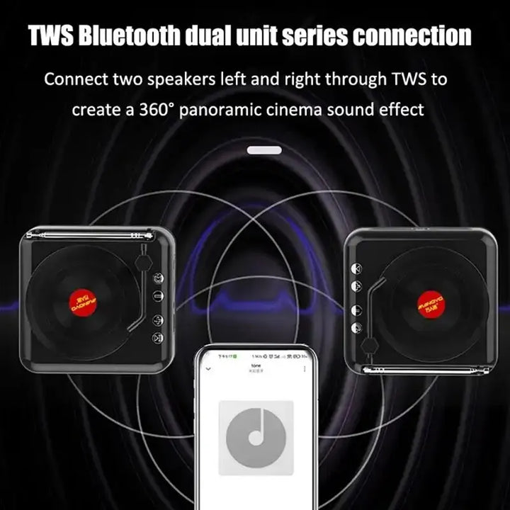 Rádio Portátil Retro de Madeira com Bluetooth HiFi para Casa