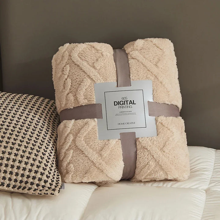 Cobertor de Flanela Coral Fofo Pelúcia Confortável Quente