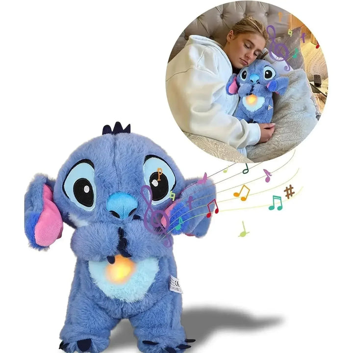 Pelúcia Stitch Respirando com Música e Luz - Brinquedo Acalma Bebê Disney