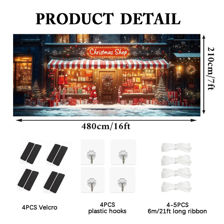 Fundo Natal Vermelho Grande Banner Pano de Fundo Papai Noel