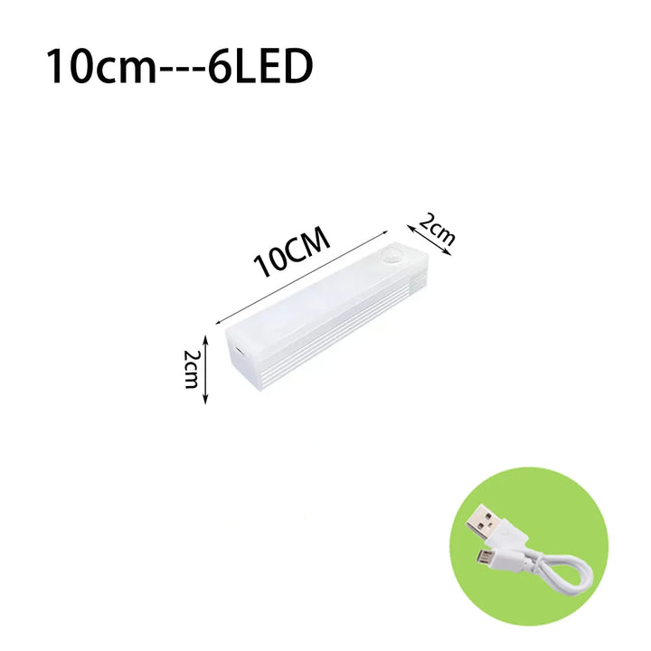 Led sensor de movimento luz sem fio led night light tipo c recarregável luz armário guarda-roupa lâmpada escada backlight para cozinha by Casa Perfeita