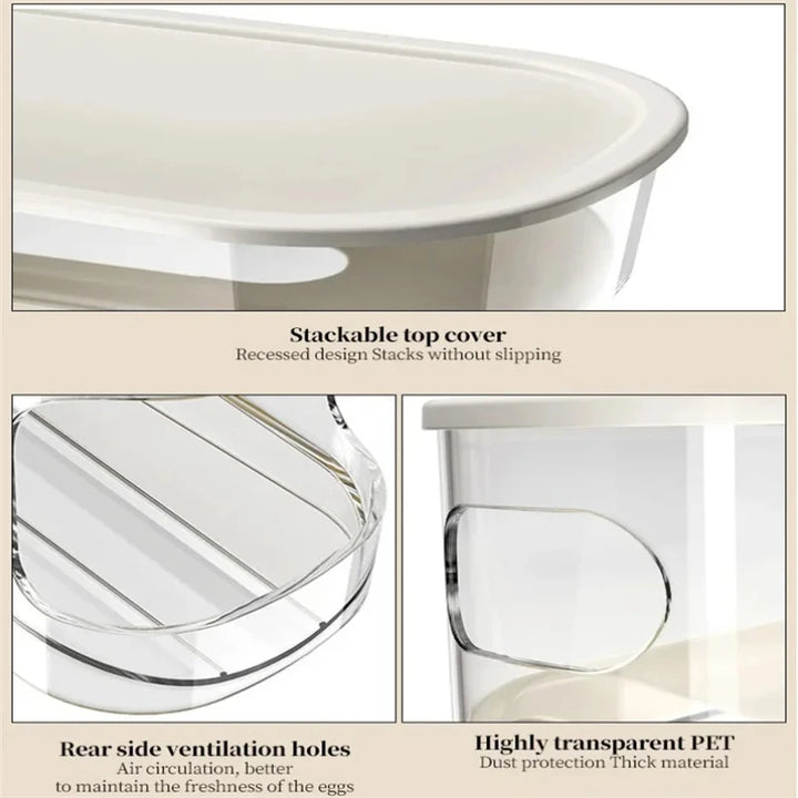 Bilayer geladeira caixa de armazenamento de ovos rolamento automático titular rack escada estilo geladeira ovos dispensador organizador titular by Casa Perfeita