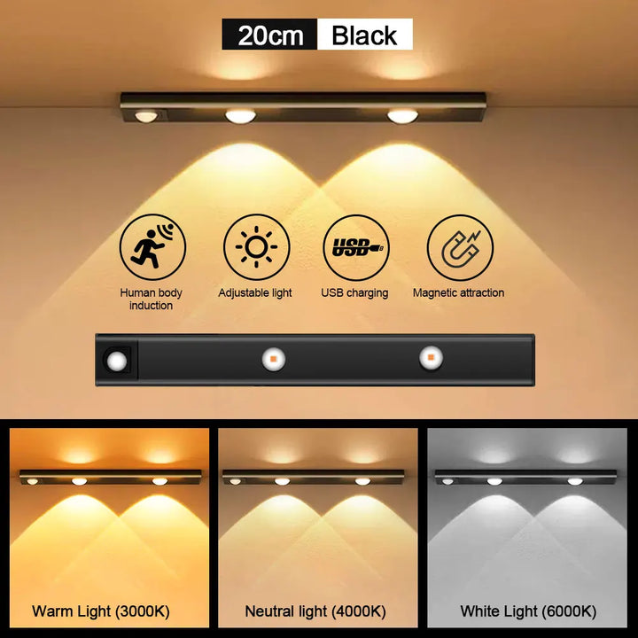 Luz LED com Sensor de Movimento Ultra Fina e Sem Fios: Iluminação Inteligente e Versátil para Cada Canto da Sua Casa!