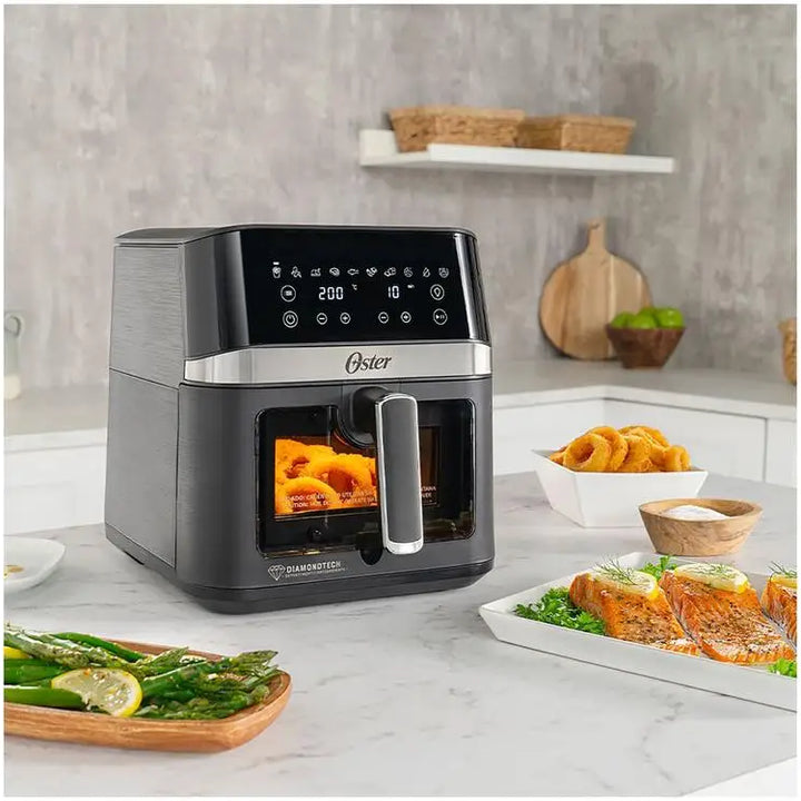 Fritadeira Elétrica Sem Óleo/Air Fryer Oster DiamondTech Preto e Prata com Timer 6L - 110V by Casa Perfeita