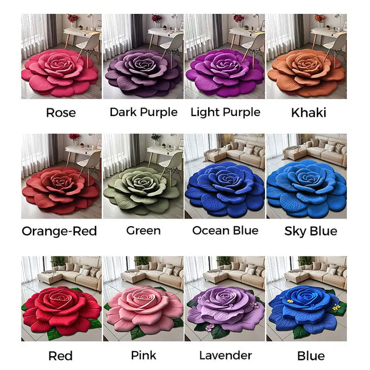 Tapete De Porta 3D Flor Fresca Padrão Alienígena Absorvente