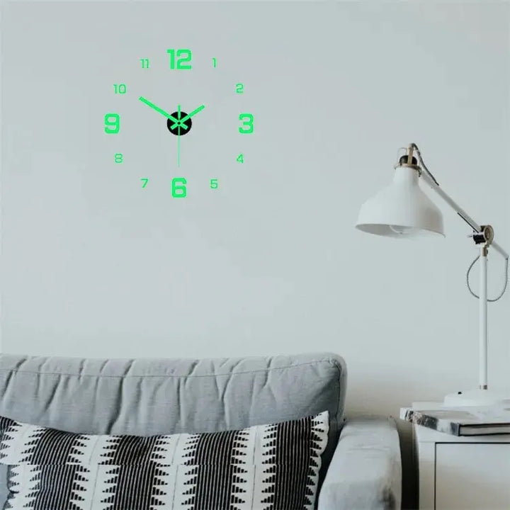 Relógio de Parede Digital Luminoso DIY | Silencioso, Sem Furo e Estilo Europeu Moderno