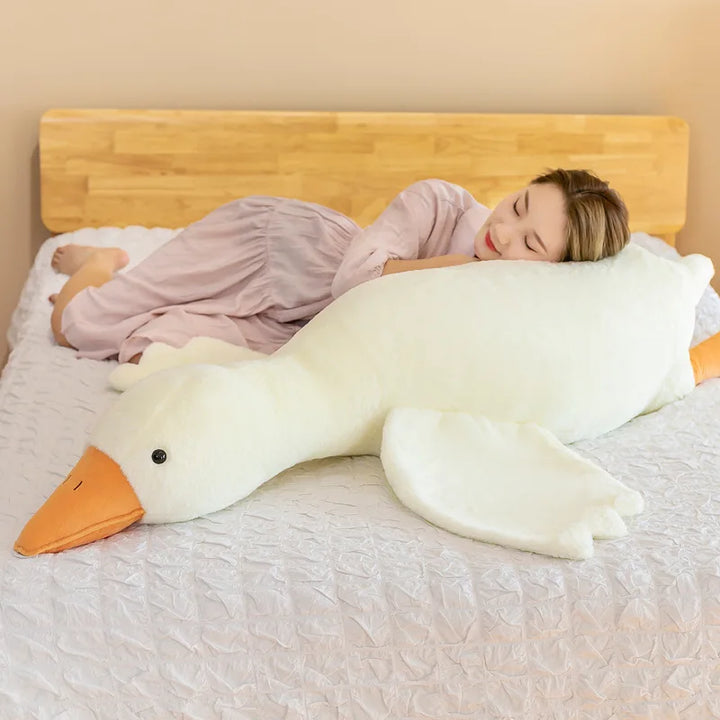 Ganso de Pelúcia Gigante 50/90/130CM | Travesseiro de Dormir, Almofada Sofá e Brinquedo Macio