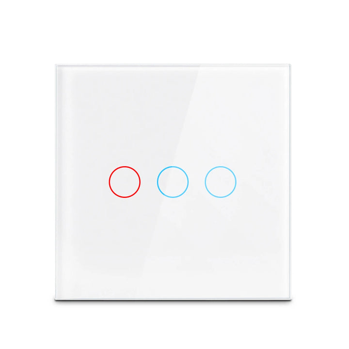 AC100-240 interruptor de toque alimentação led painel interruptores luz parede temperado preto branco cristal vidro 1/2/3 gang interruptor