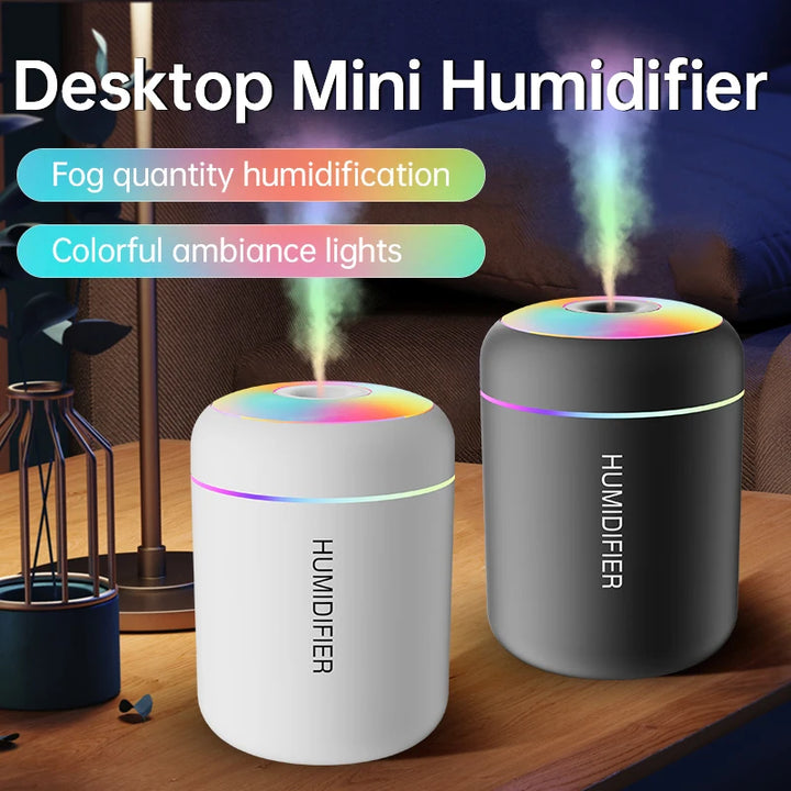 Mini Umidificador e Difusor de Aromas USB 180ml | Silencioso, Portátil para Carro, Casa, Quarto
