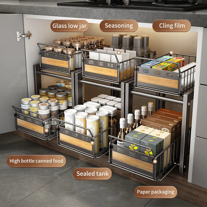 Suporte de armazenamento para pia de cozinha, suporte multifuncional, tigelas, pratos, itens de cozinha, acessórios, economizador de espaço, organizador de cozinha by Casa Perfeita