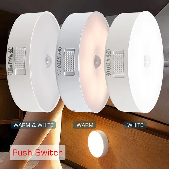 Luminária LED Noturna Recarregável com Sensor de Movimento USB
