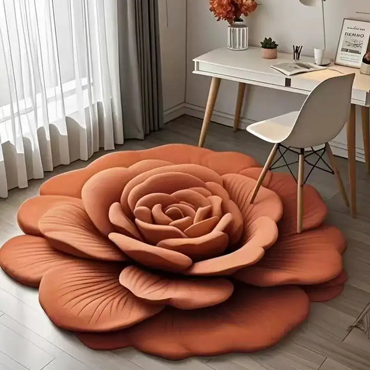 Tapete De Porta 3D Flor Fresca Padrão Alienígena Absorvente