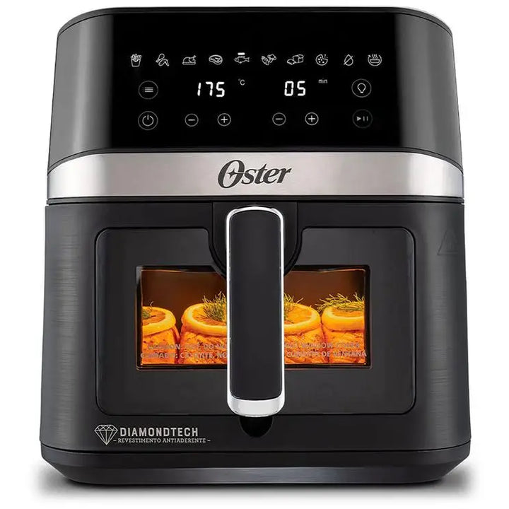 Fritadeira Elétrica Sem Óleo/Air Fryer Oster DiamondTech Preto e Prata com Timer 6L - 110V by Casa Perfeita