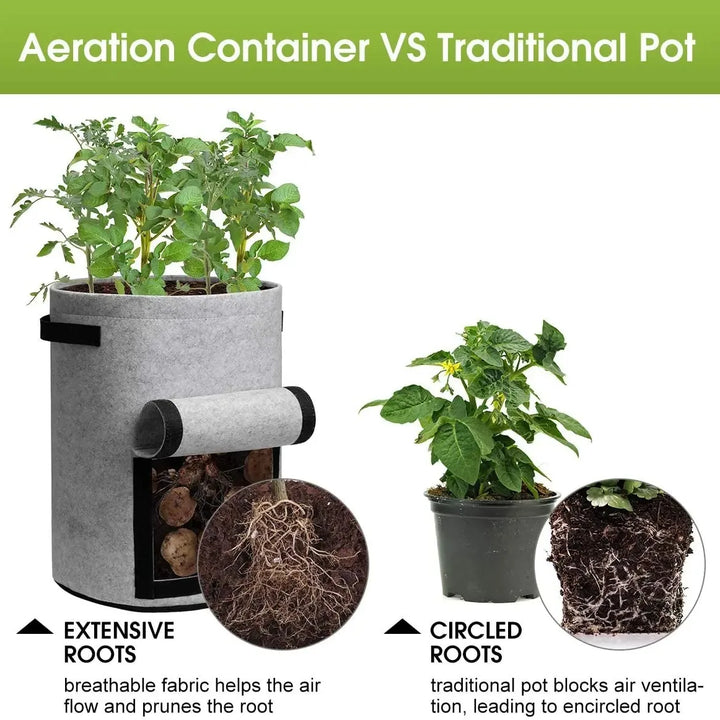 Planta de Feltro Crescer Sacos, Tecido não tecido, Garden Potato Pot, Estufa Vegetal Growing Bags, Hidratante, Ferramentas verticais, 3 estilos by Casa Perfeita