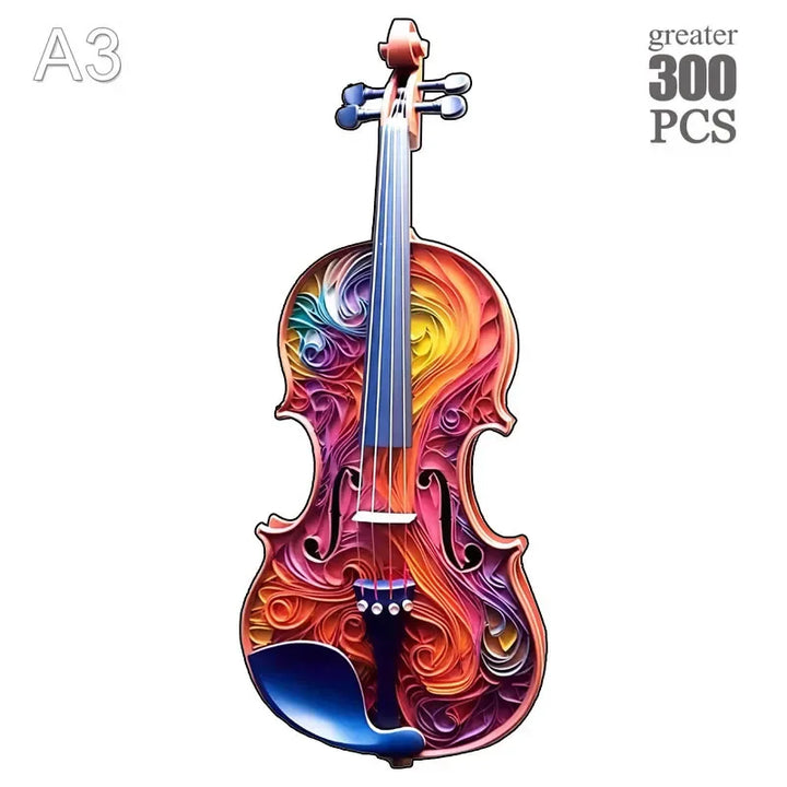 Guitarra De Madeira Quebra Cabeças 3D Educativa Infantil