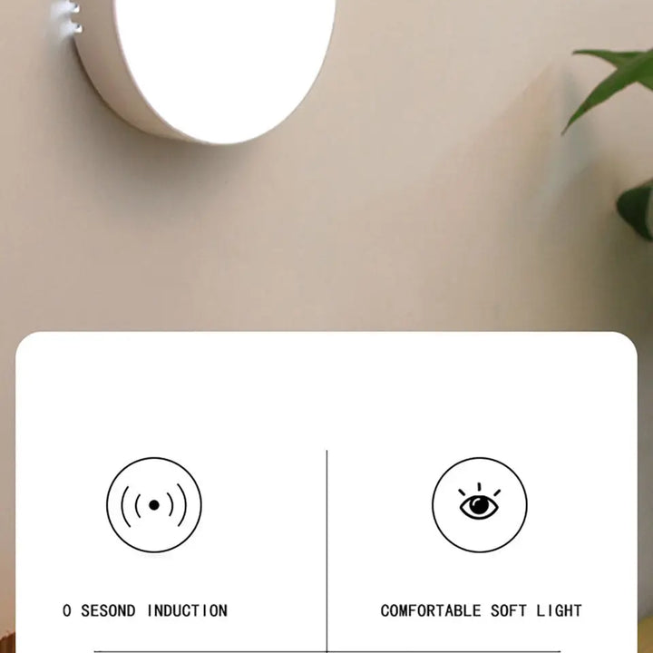 Luminária LED Noturna Recarregável com Sensor de Movimento USB
