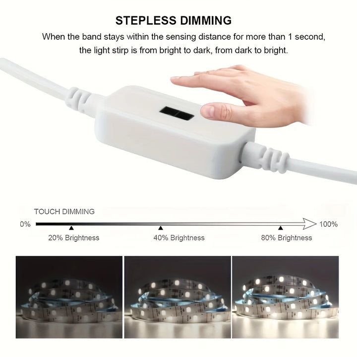 Luzes de tira led de varredura manual 1m 2m 3m 5m tira led com interruptor de sensor de movimento de varredura manual para cozinha escadas guarda-roupa