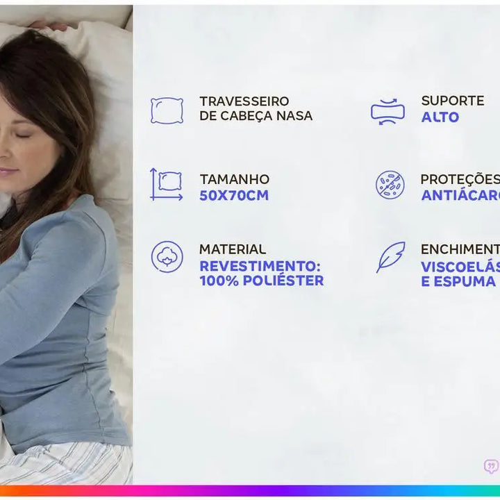 Travesseiro Nasa Fibrasca Viscoelástico Dupla Face Ultra