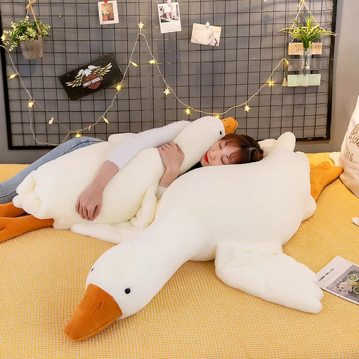 Ganso de Pelúcia Gigante 50/90/130CM | Travesseiro de Dormir, Almofada Sofá e Brinquedo Macio