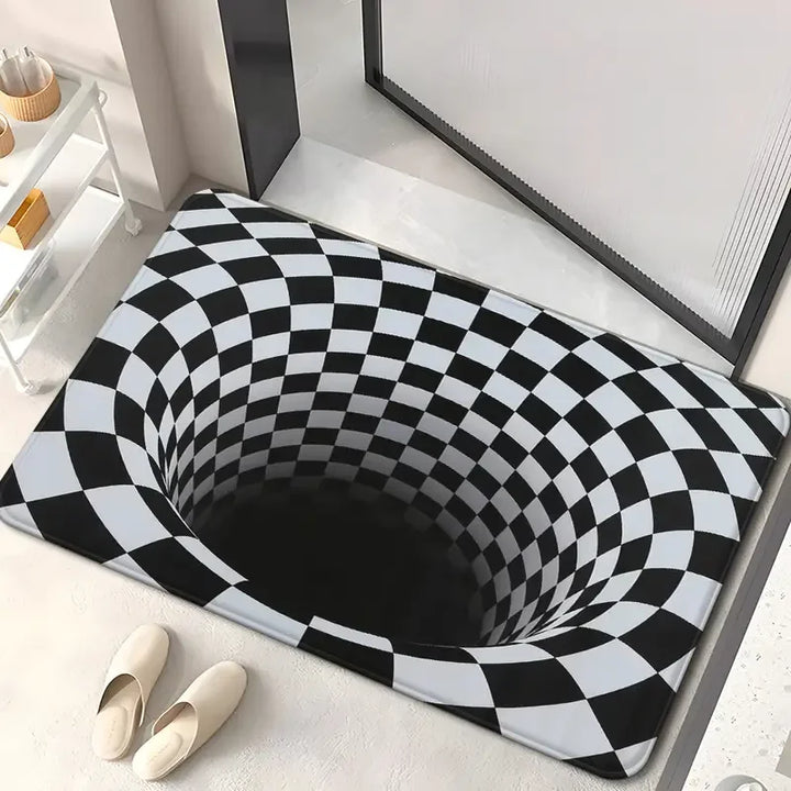 Tapete Veludo 3D Ilusão Óptica Capacho Porta Entrada