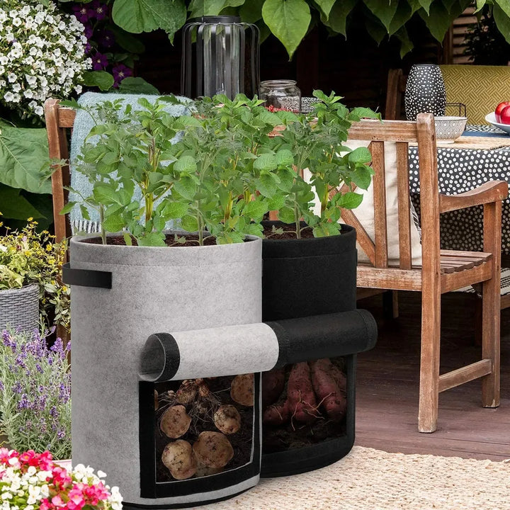 Planta de Feltro Crescer Sacos, Tecido não tecido, Garden Potato Pot, Estufa Vegetal Growing Bags, Hidratante, Ferramentas verticais, 3 estilos by Casa Perfeita