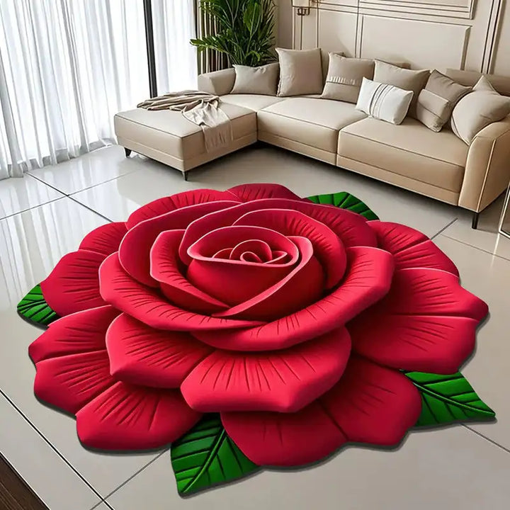 Tapete De Porta 3D Flor Fresca Padrão Alienígena Absorvente