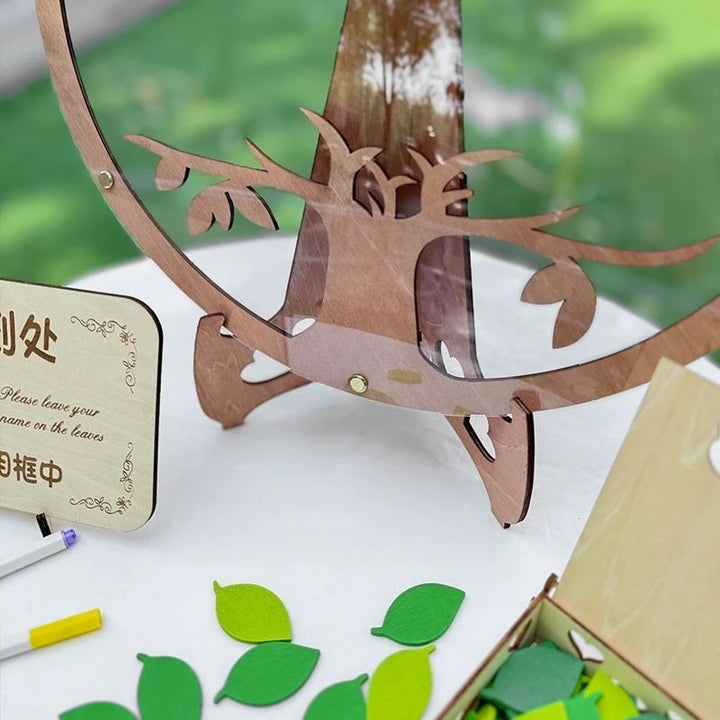 Árvore Sinal 3D Madeira Verde Para Casamentos Românticos