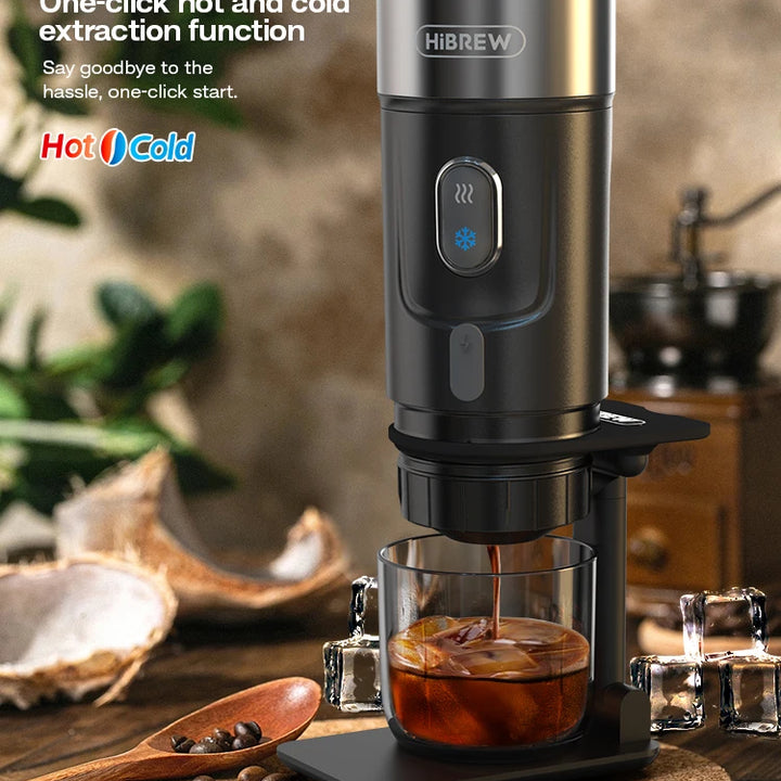 Cafeteira Portátil HiBREW H4A: Compatível com Nespresso, Dolce Gusto e Café em Pó – Espresso para Carro e Casa!