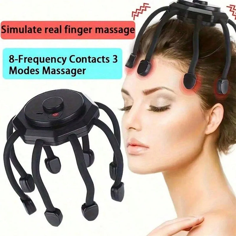 Massageador Elétrico Sem Fio Do Couro Cabeludo 360 Graus