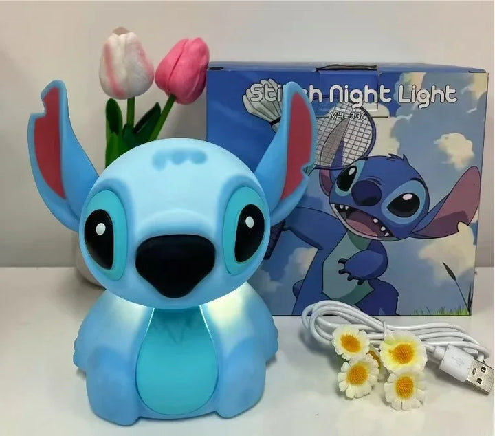 Stitch dos desenhos animados nightlight sensível ao toque carregamento usb bonito lâmpada de cabeceira para enviar amigos presentes de aniversário by Casa Perfeita