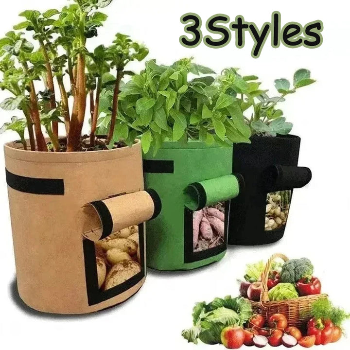 Planta de Feltro Crescer Sacos, Tecido não tecido, Garden Potato Pot, Estufa Vegetal Growing Bags, Hidratante, Ferramentas verticais, 3 estilos by Casa Perfeita