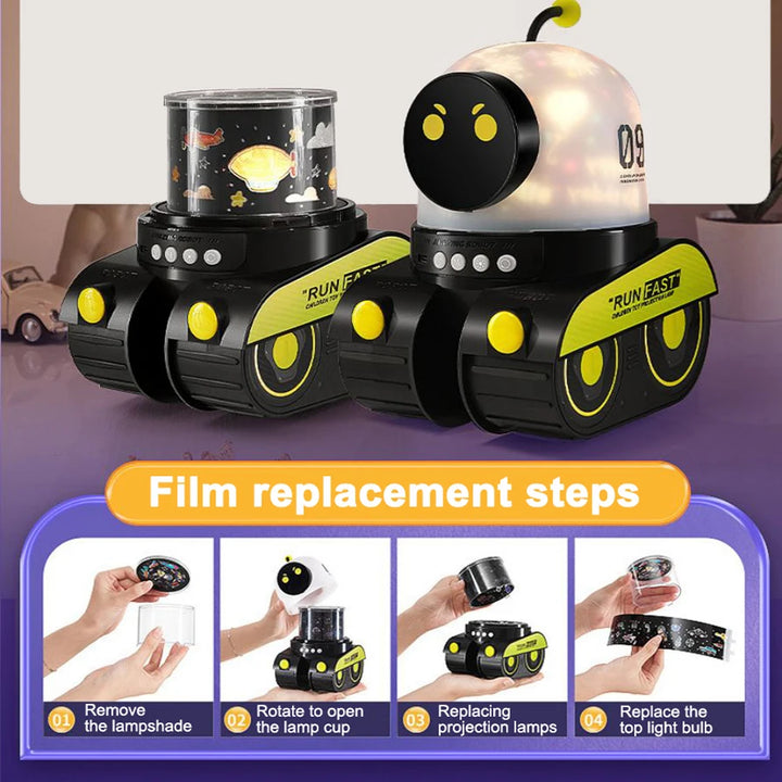 Luminária LED Giratória com Música Infantil Céu Estrelado